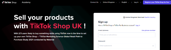 TikTok Shop Sign Up